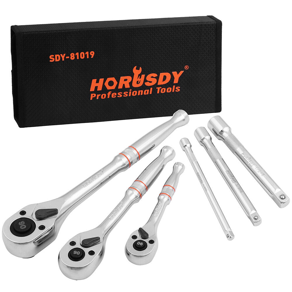 Mini Ratchet Spanner Set - 90 Tooth, Extension Bar